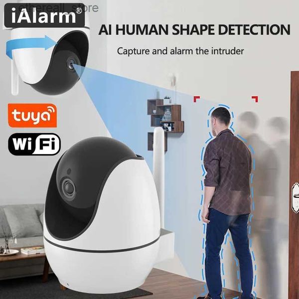 Monitores para bebês Tuya IP Camera Home Indoor Monitoramento WiFi Wireless 1080P Cloud Camera 2K HD 360Pan Tilt Full Color Baby Care Voz bidirecional Q231104