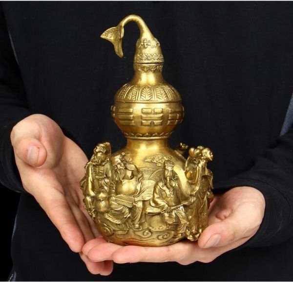 Gourde en cuivre Feng Shui ornements huit gourdes immortelles artisanat 1762014