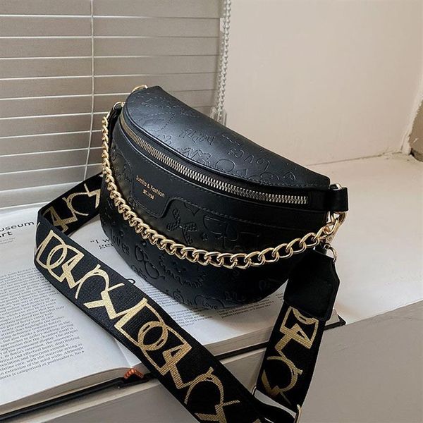 Bolsa de cintura de couro feminina, luxuosa, corrente, bolsa de cintura, marca, ombro, crossbody, bolsa de peito, fashion, cinto, menina, pacote de telefone, new294l