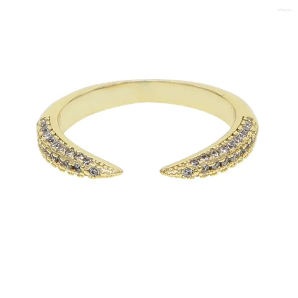 Anéis de cluster empilháveis ajustáveis tamanho claro zircônia cúbica envoltório mulheres anel de dedo moda jóias acero inoxidável joyeria mujer