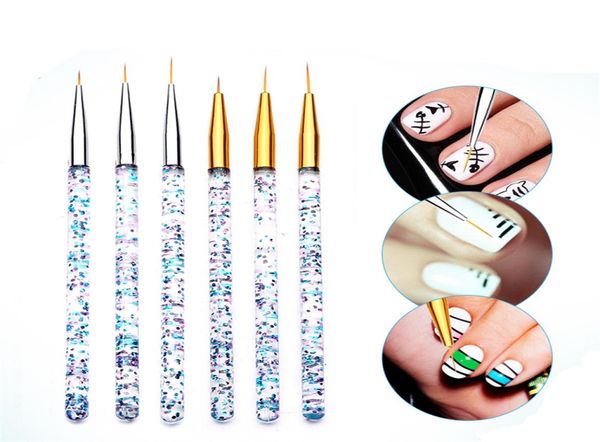 791115mm Nail Art Liner Pinsel Malerei Blume Zeichnung Französisch Linien Gitter Streifen Acryl UV Gel Stift DIY Maniküre Werkzeuge XBJK19121453915