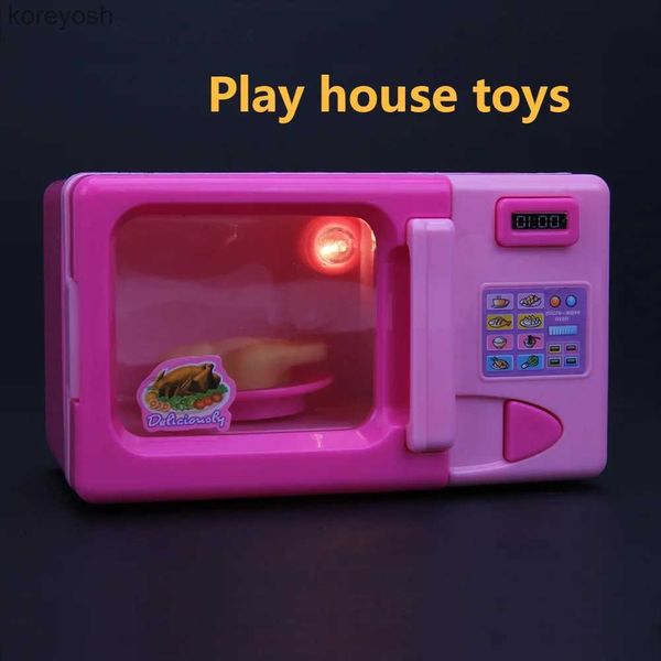 Küchen Spielen Essen Mini Simulation Küche Spielzeug Kinder Kinder Spielhaus Spielzeug Mikrowelle OvenL231104