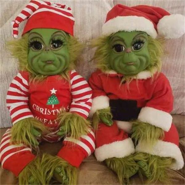 Grinch boneca bonito natal recheado brinquedo de pelúcia presentes de natal para crianças decoração para casa em estoque melhor qualidade gc2442