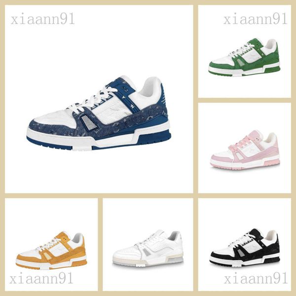 Designer Scarpe casual luiseities di lusso Logo in rilievo set Trainer Sneakers Vittonly triple bianco rosa blu nero verde giallo denim Scarpe da donna da uomo basse