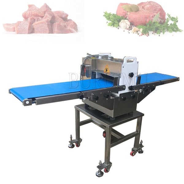 Tagliatrice verticale per strisce di carne Tagliatrice per cubetti di carne a cubetti di pesce Tagliatrice automatica per pollo con taglio di ossa e capra 220V