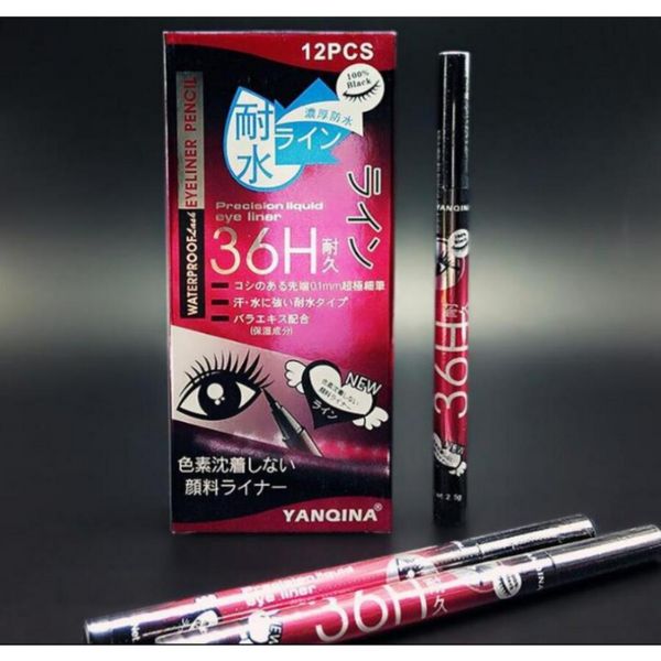 Последняя 36 -часовая водонепроницаемая жидкая черная карандашная карандашная пера для глаз для косметического макияжа домашнее использование качество оптом132