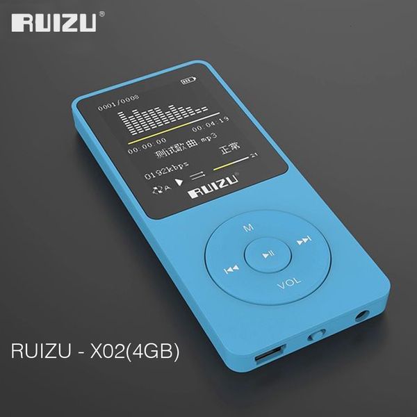 MP3 MP4 Players 100% Оригинальная английская версия Ultrathin Mp3 -плеер с 4GB Storage и 1,8 -дюймовым экраном Original Ruizu X02 Музыкальный звук 230404