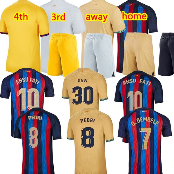 22 23 PEDRI LEWANDOWSKI Barcelona-Fußballtrikots GAVI ANSU FATI de futbol FERRAN 2022 2023 camiseta RAPHINHA Fußballtrikot Herren Barca-Kit Kinder einheitliche Oberteile für Erwachsene