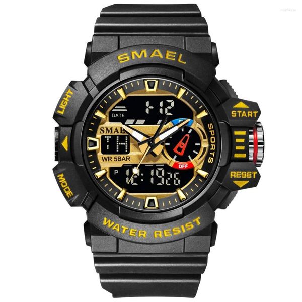 Orologi da polso Moda Smael Top Brand Sport militare Orologio da polso impermeabile Cronometro Allarme Luce LED Digitale Uomo Quadrante grande Quarzo