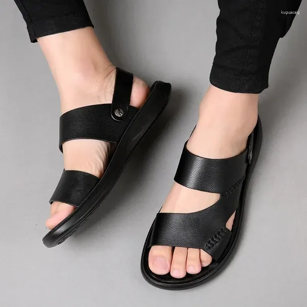 Sandalen Sommer Coole Schuhe Männer Einfarbig Casual Strand Urlaub Männlich Outdoor Dual-use-Slipper Große Größe 47 48