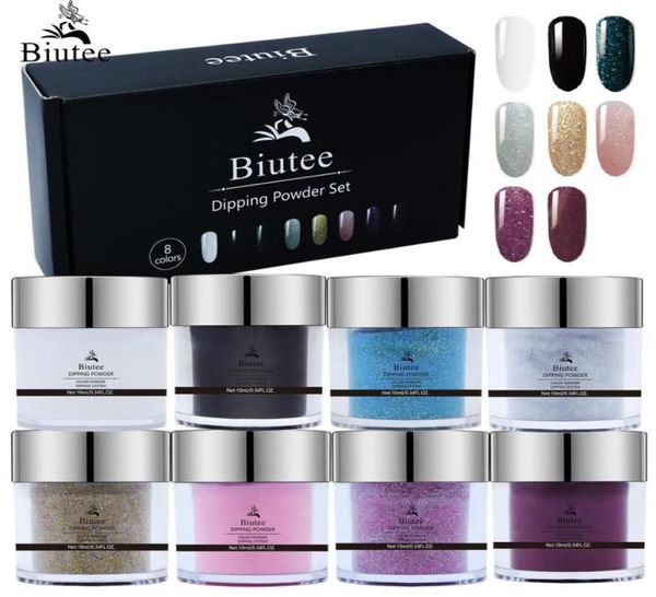 BIUTEE 8 Farben, 10 ml, Tauch-Nagelpulver-Set, Farbverlauf, Acryl-Tauchpulver, Glitzer-Dekoration, langlebig als UV-Gel, ohne Lampe aushärten 7538550