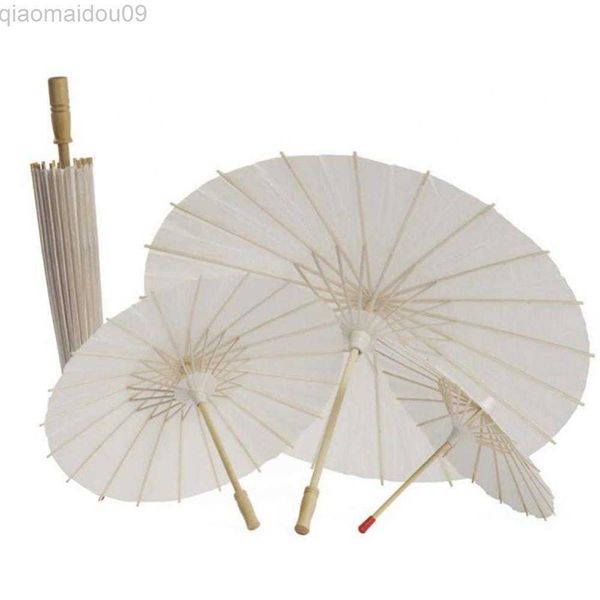 Parapluies Parapluie Chinois Vintage DIY Papier Blanc Parapluie Anime Peinture Crème Solaire Parapluie Photo Danse Accessoires Ancien Cosplay Parapluie AA230404