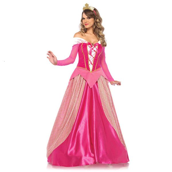 Traje temático adulto aurora Princess Dress Dress Women's Halloween Role 230404