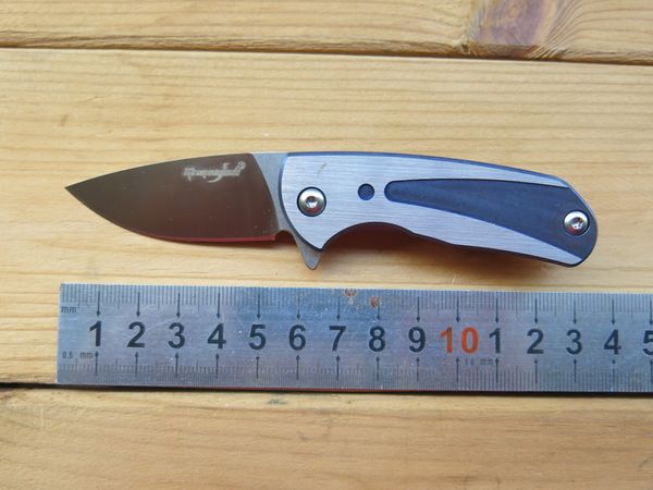 Складной нож GrapesFish Smurf D2 Blade TC4 Ручка из титанового сплава Подшипник флиппера EDC Тактический карманный защитный инструмент для кемпинга Спортивные инструменты