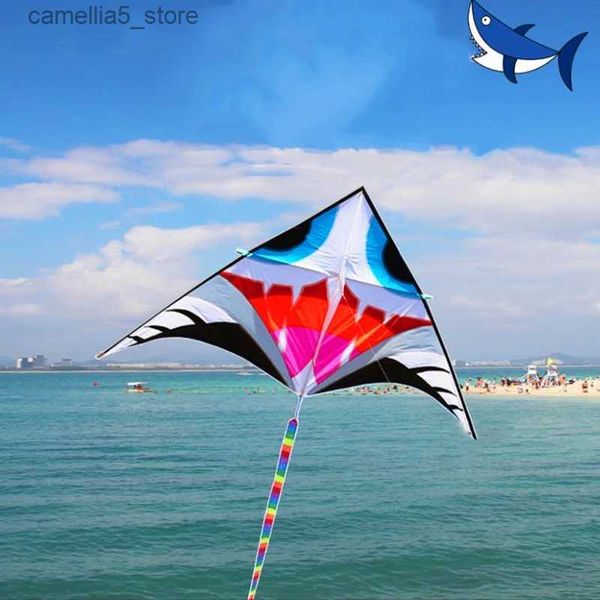 Drachenzubehör Kostenloser Versand Hai-Drachen fliegen für Erwachsene Drachen Linie Delta-Drachen Fabrik Windsurf fliegendes Spielzeugzubehör zum Angeln Drachenrolle Q231104