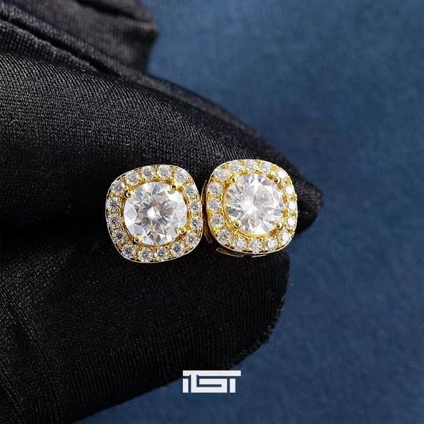 orecchini con diamanti zicron uomini ghiacciati spedizione gratuita gioielli hiphop orecchini desinger per uomo gioielli di lusso moda stud s925 orecchini in argento sterling regalo per gli uomini