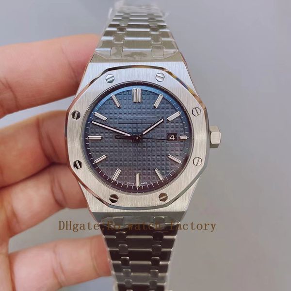 Relógio masculino 41mm tempo de viagem automático calibre movimento mecânico transparente relógios de pulso masculinos precisão aço 15500st