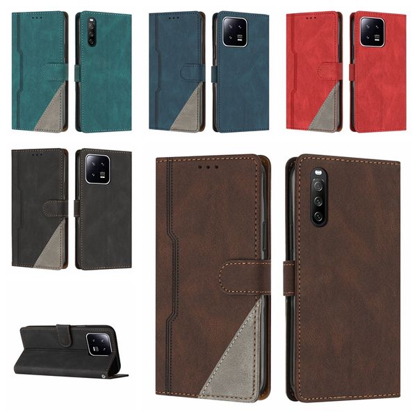 Flip Leder Wallet Cases für Xiaomi 13 Pro Lite One plus 11 5G Oneplus Nord CE 3 2 Google Pixel 7A 7 Pro 6 6A Hybrid Color Hit Contrast Credit ID Card Slot Holder Cover Pouch