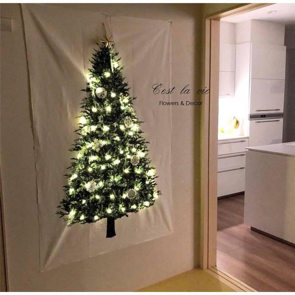 Weihnachtsdekorationen Ins Wandbehang Baum Xmas Tapisserie für Wohnzimmer Schlafzimmer hängen Tuch Hintergrund Home Decor