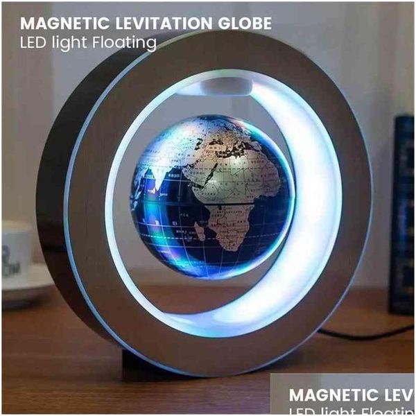 Objetos decorativos estatuetas flutuantes levitação magnética globo luz mapa do mundo bola lâmpada iluminação escritório decoração para casa terrestr dhnns