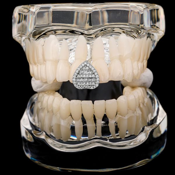 Hip Hop Rapper Dental Denti Grillz Bretelle d'oro lucido dollaro cuore amore crocifisso dente singolo gioielli moda griglie per denti spettacolo spettacolo gioielli 1934