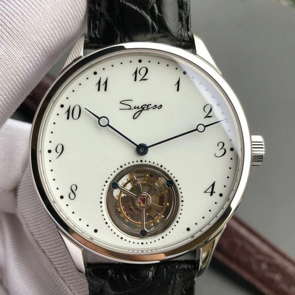 Наручные часы Sugess Real Tourbillon Механические часы для мужчин Механизм St8230 Часы Мужские 2023 С сапфировым стеклом Модные повседневные Montre Homme