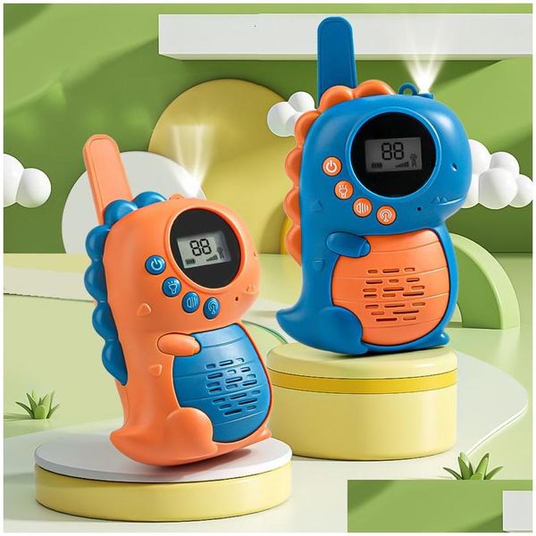 Spielzeug Walkie Talkies Spielzeug Walkie Talkies Kinder Cartoon Dinosaurier Mini Walkietalkie Drahtloses Telefon 3Km Übertragungsempfänger Intera Dhirx