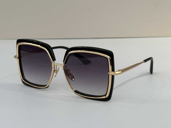 Markendesign-Sonnenbrille für Damen, Luxus-Sonnenbrille, übergroß, Damenmode für Damen, quadratische Form, Vintage, stilvoll, Spiegelglas, Goldfarbe, Damen, Outdoor, 503