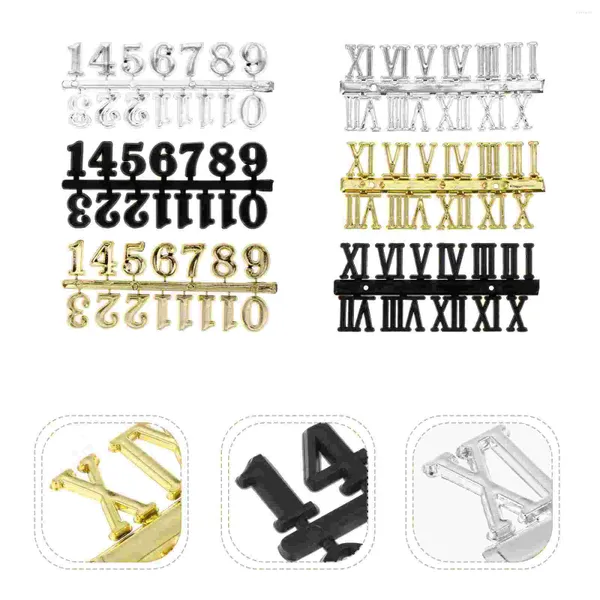Orologi da parete 6 pezzi Accessori per orologi con lettere Numero romano Riparazione Numeri digitali sostitutivi tridimensionali