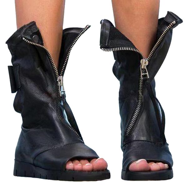 Сандалии черная белая пиковая носка плоская платформа Гладиатор Сандиаторы Женщины летние ботинки.