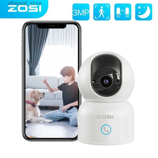 Babyphones ZOSI Intelligente Schwenk-/Neige-Überwachungskamera für den Innenbereich C518 2K 360-Grad-Baby-Haustiermonitor 2,4 G/5 G Dualband-WLAN-Heimkamera mit Telefon-APP Q231104
