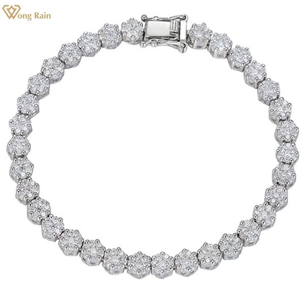 Bracelets de charme Wong Rain Fashion 100% 925 Silver Silver criou uma pulseira de pedras preciosas para mulheres Bangle Fine Jewelry Gift Wholesale 230403