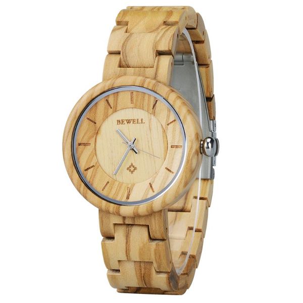 Orologi da polso BEWELL Orologio da polso con cinturino in legno da donna, regalo per madre, figlia, ragazza, orologi di lusso, orologio rotondo, orologio 155A