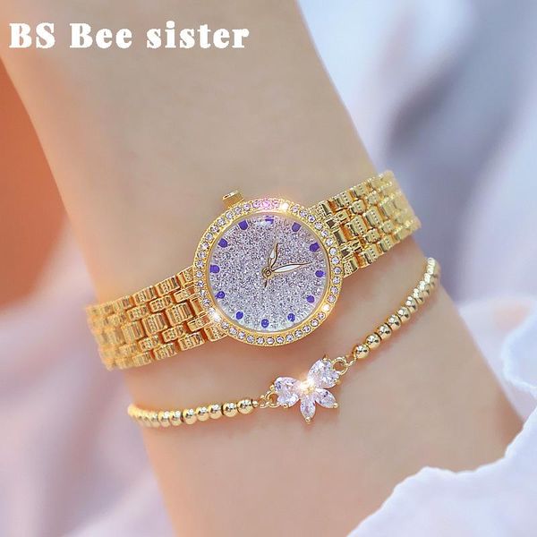 Avanadores de pulso Mulheres assistem 2023 elegante Creative Diamond Small Gold Ladies Wrist Watch Watch Feminino Bayan Kol Saati