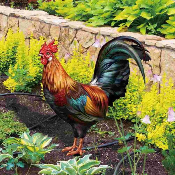 Decorazioni da giardino 2 pezzi Palo per gallina da prato Decorazione per esterni Cartello Simulazione Ornamenti per pulcini da giardino