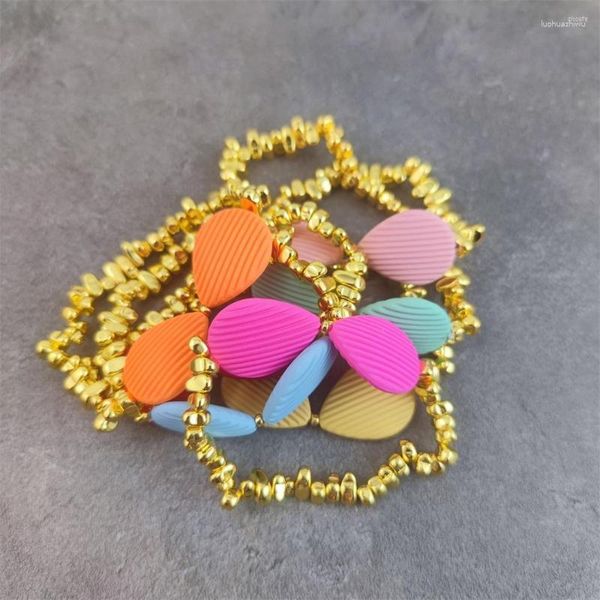 Braccialetti con ciondoli Alla moda irregolare perline dorate Papillon colorato per le donne Braccialetti con polsini allungati della Boemia 2023 Gioielli