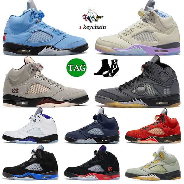 Principal qualiUy Jumpman 5 5S Basquete Sapatos Georgetown Um ma Maniere Jade O que o corredor azul branco x vela Black Rage Red Metallic Unc Oreo Sneakers Men Treinadores Tamanho 13