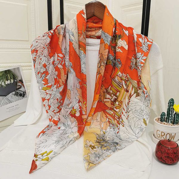 Sarongos Novo estilo chinês Lenva de seda fumaça Torre da chuva Villa Villa verde Lenço decorativo Silk Shawl Thin P230403