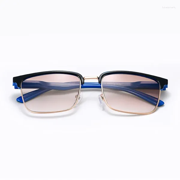 Óculos de sol Moda Anti -Blue Light Metal Reading Glasses Men resina asféricas lentes lentes Prescrição Mulheres 1.0 2.0 2.50