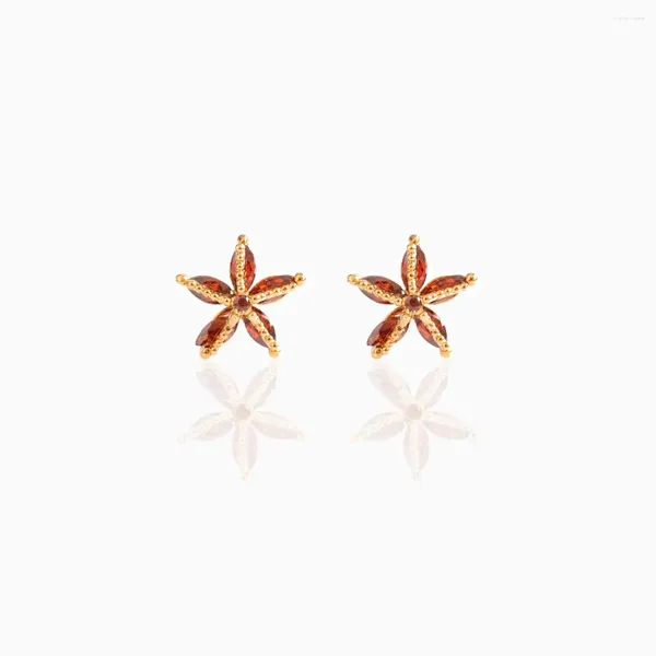 Brincos de parafuso prisioneiro 925 prata esterlina cor de ouro bonito adorável design animal sob o mar cz super starfish studs pequeno brinco para menina