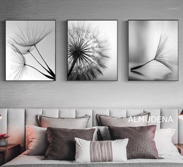 Gemälde Löwenzahn Blume Leinwand Malerei Moderne Schwarz Weiß Kunst Bilder Für Home Dekoration Wohnzimmer Abstrakte Wand Poster No8809275