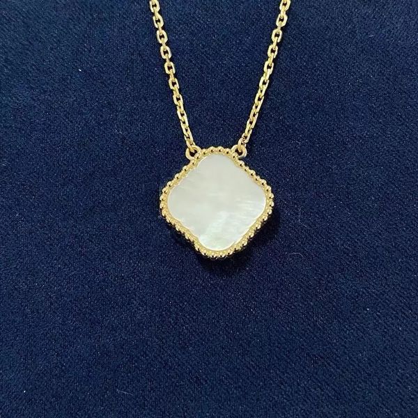 100% prata Van Colares Banhados a Ouro 18K Colar de Designer de Luxo Flores Trevo de Quatro Folhas Cleef Moda Pingente Colar Festa de Casamento Jóias sorte motivos verdes