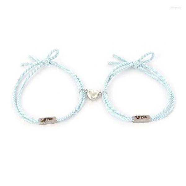 Pulseiras de charme 2x ímãs amizade Atração mútua BFF BFF Distância Pulseira ajustável para gota