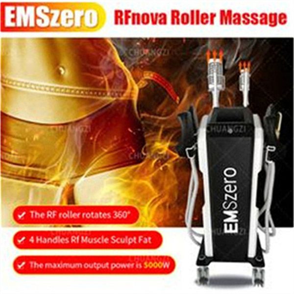 EMSZERO Muscle Massage 7-in-1 Fat Reducer 14 Tesla 6500W EMS Exercise Relaxation Machine Roller CE Certificate 4 Handle