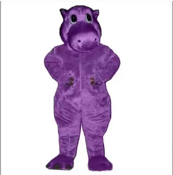 2024 desconto fábrica roxo hippo mascote traje fantasia vestido aniversário festa de natal terno carnaval