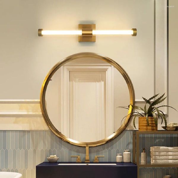 Lampade da parete Lampada da bagno moderna e minimalista a specchio, con luce frontale, per camera da letto, in ferro, per trucco, per interni, a LED