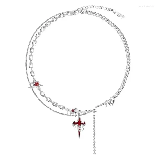 Collane con ciondolo Croce unica originale con significato speciale Collana squisita di lava elegante stile di fascia alta con vento neutro