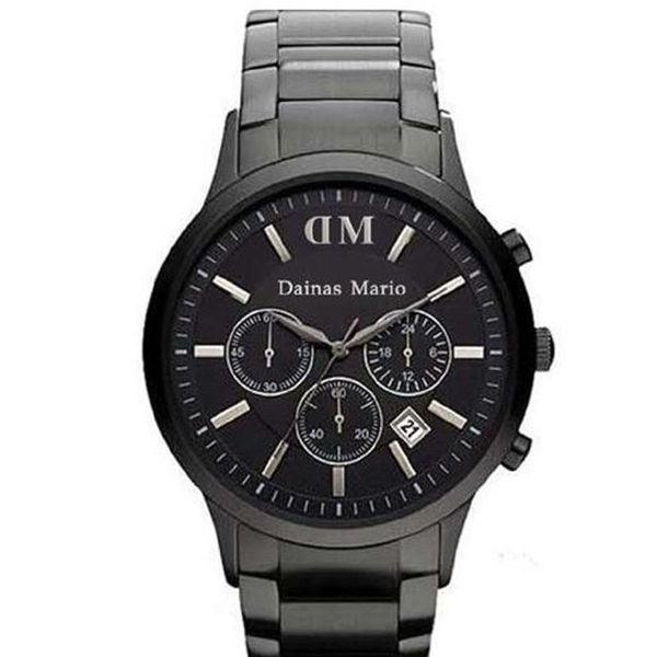 2017 moda masculina clássico cronógrafo gunmetal íon aço preto relógio masculino ar2453 ar2460 ar2461 box305p original