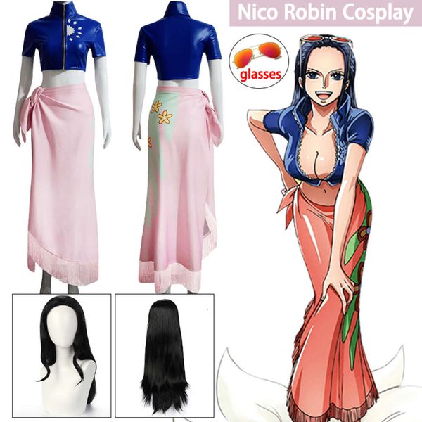 Cosplay Robin Anime Missallsunday Nicorobin Cosplay parrucca uniforme sexy occhiali costume di Halloween per donne ragazze