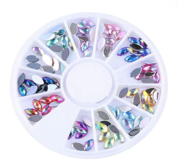 Strass flatback di colore misto in ruote HeartWaterdropTrapani acrilici per occhi di cavallo Pietra camaleonte per decorazioni nail art fai da te5113351